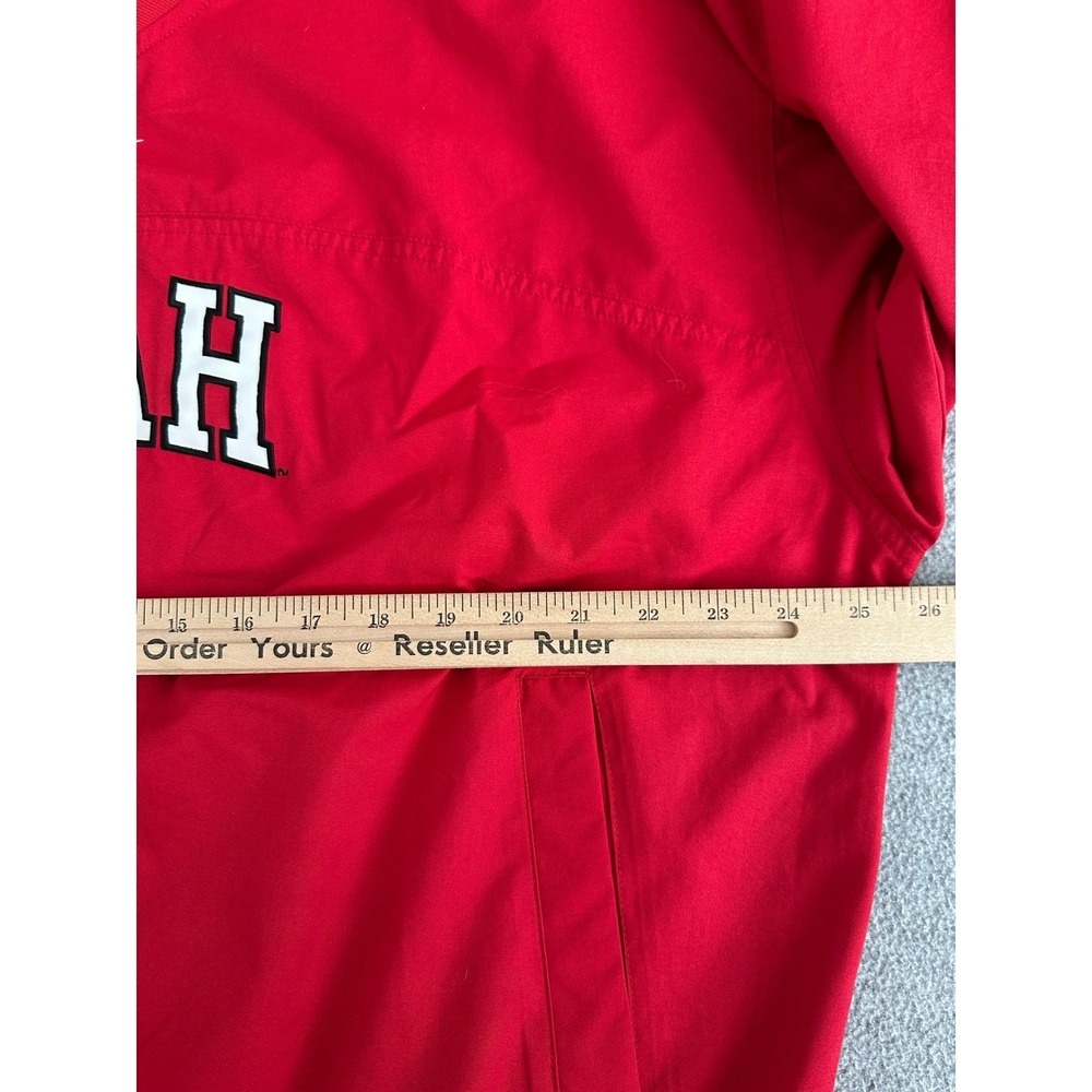 Vintage Utah Utes Windbreaker Pullover Jacket Large Red V-Neck Nike Team NCAA - Picture 6 of 9